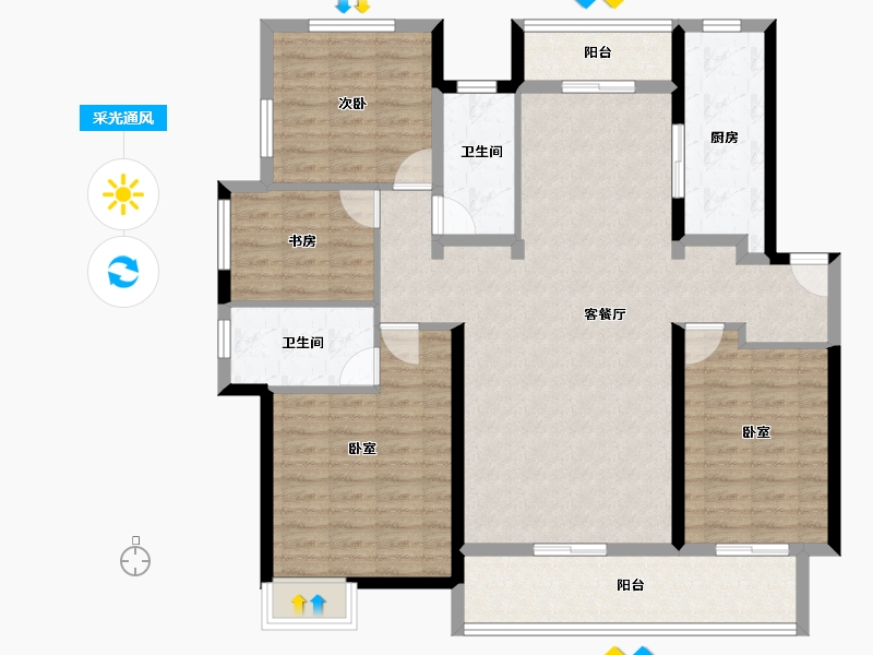 江西省-宜春市-华地公元-131.98-户型库-采光通风