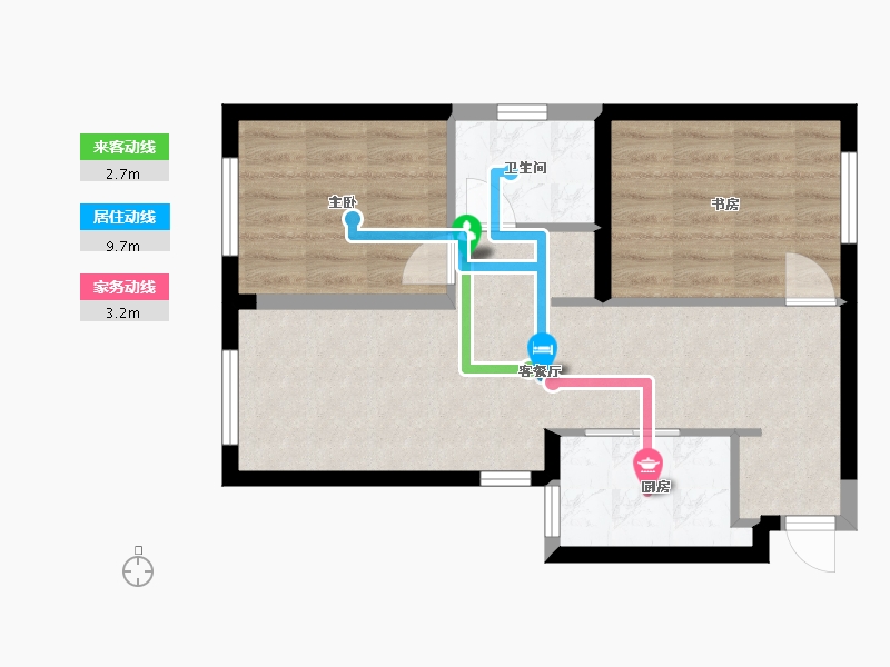 新疆维吾尔自治区-乌鲁木齐市-中海万锦公馆-60.00-户型库-动静线