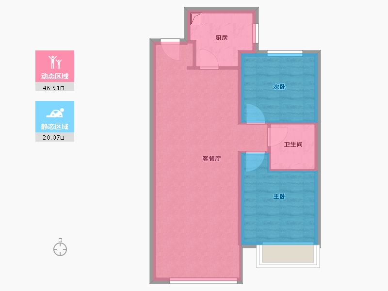 黑龙江省-哈尔滨市-新松璟荟府-70.00-户型库-动静分区