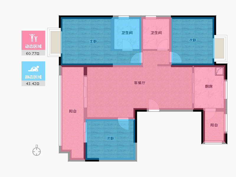 云南省-昭通市-龙源壹品-96.36-户型库-动静分区