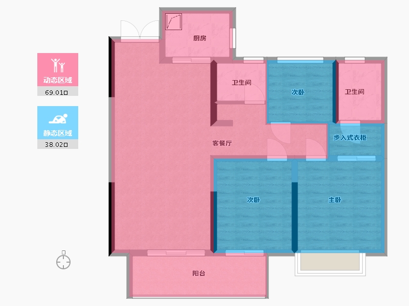 河南省-南阳市-建业·臻悦汇-96.00-户型库-动静分区