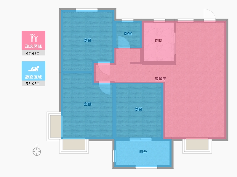 河北省-沧州市-荣盛·泰享嘉府-89.00-户型库-动静分区