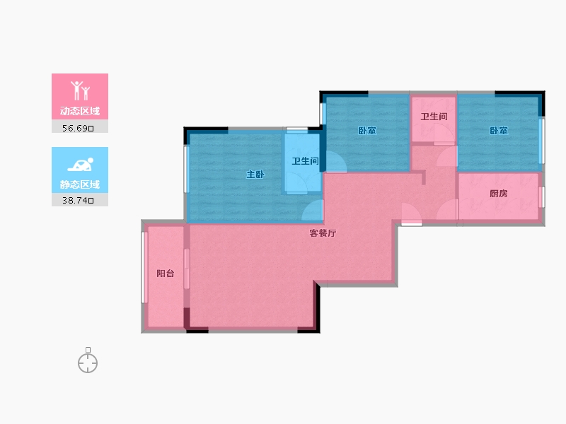 福建省-福州市-瑞岳华庭-86.22-户型库-动静分区