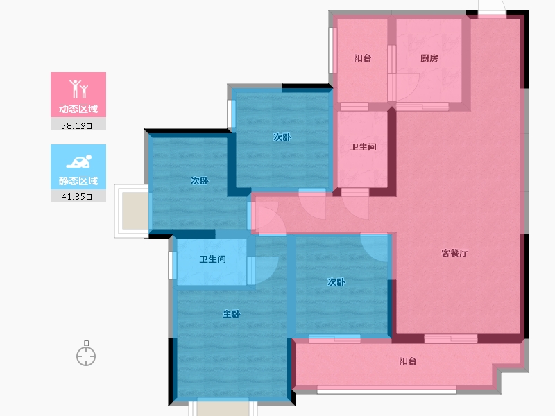 重庆-重庆市-九里江岸-100.00-户型库-动静分区