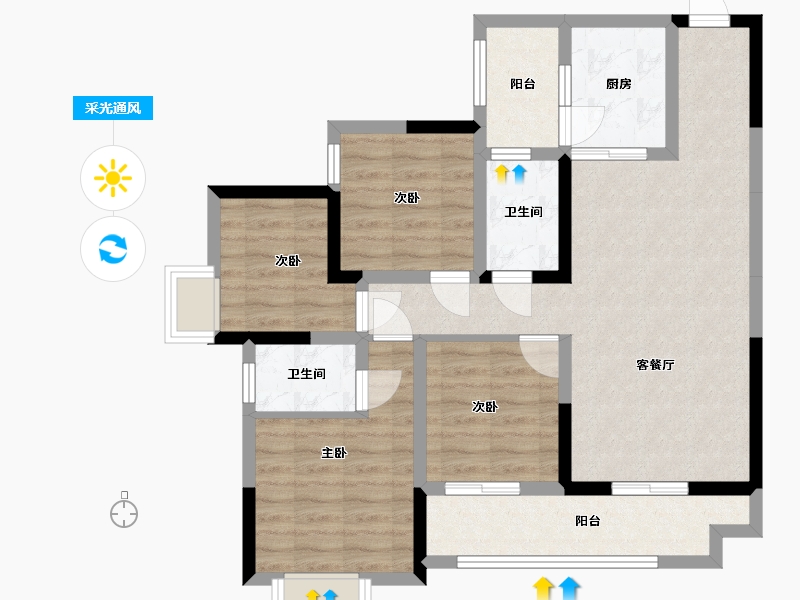 重庆-重庆市-九里江岸-100.00-户型库-采光通风