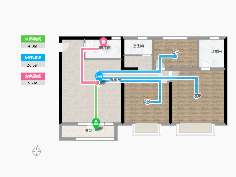 河北省-张家口市-远洋尚东万和-90.00-户型库-动静线