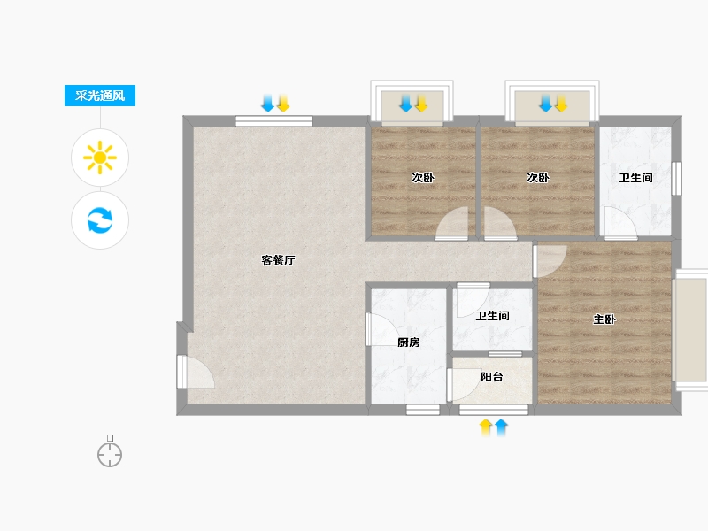 广东省-广州市-天晖阁-83.91-户型库-采光通风