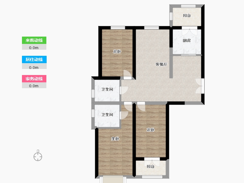 河北省-邯郸市-邯一建机关家属院-75.00-户型库-动静线