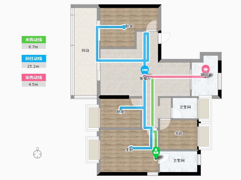 广东省-东莞市-华侨城云麓台（二期）-91.85-户型库-动静线