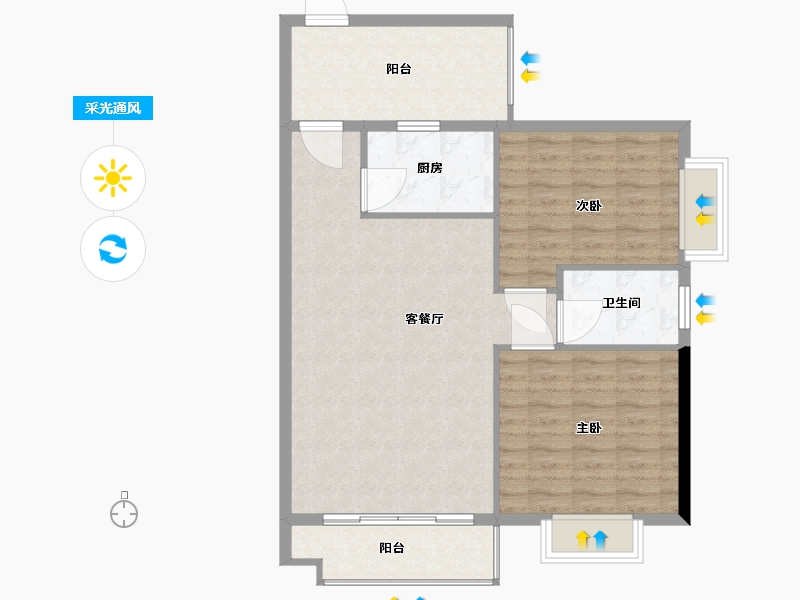 福建省-漳州市-城央金座-87.00-户型库-采光通风