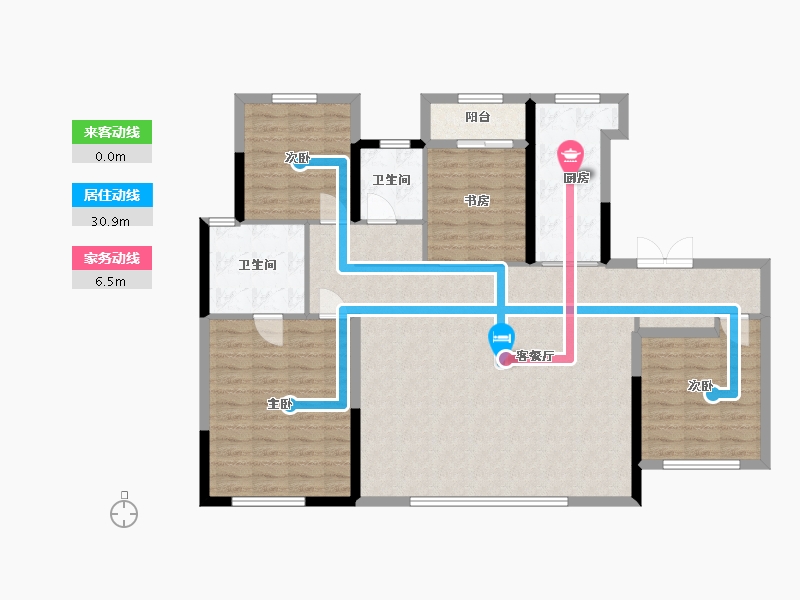 陕西省-汉中市-臻湾汇-123.00-户型库-动静线