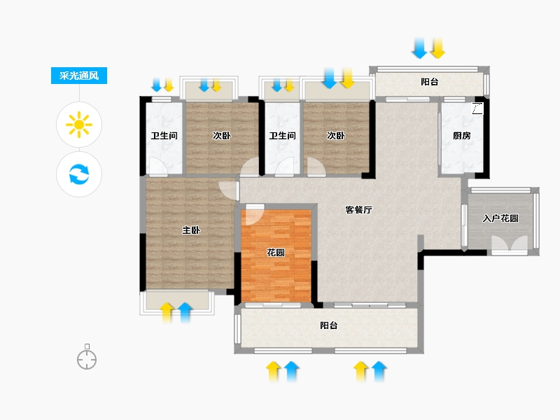 广东省-清远市-颐珑湾-130.00-户型库-采光通风