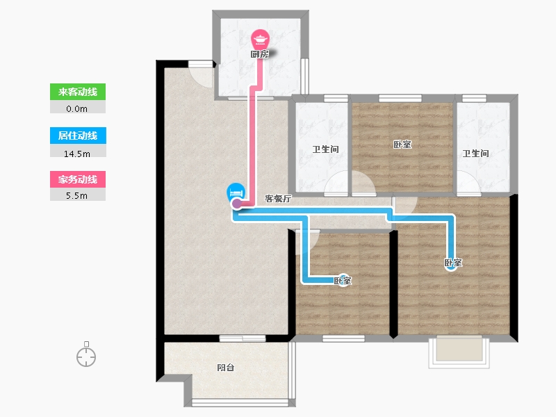 甘肃省-兰州市-兰州碧桂园·文璟城·舒馨苑-96.00-户型库-动静线