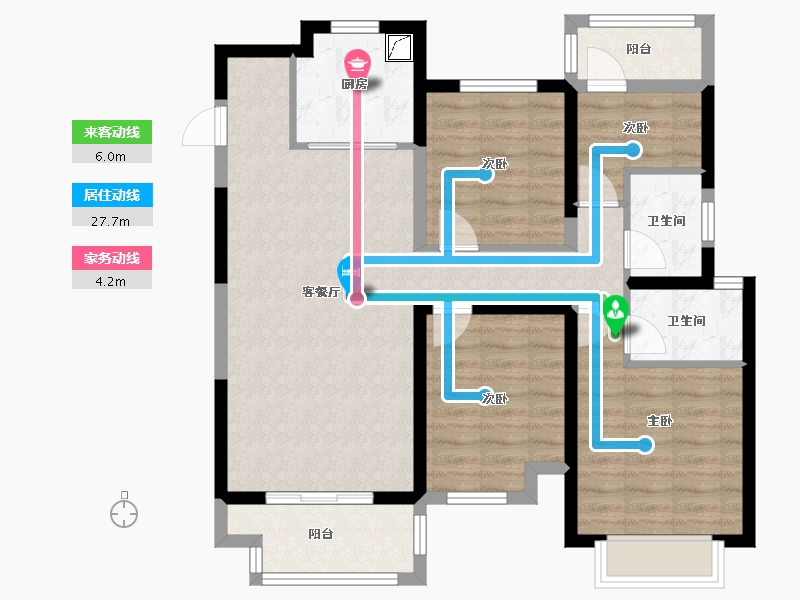 江苏省-无锡市-天渝骄园-96.00-户型库-动静线