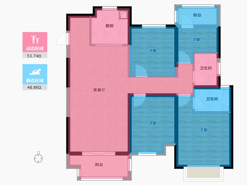 江苏省-无锡市-天渝骄园-96.00-户型库-动静分区