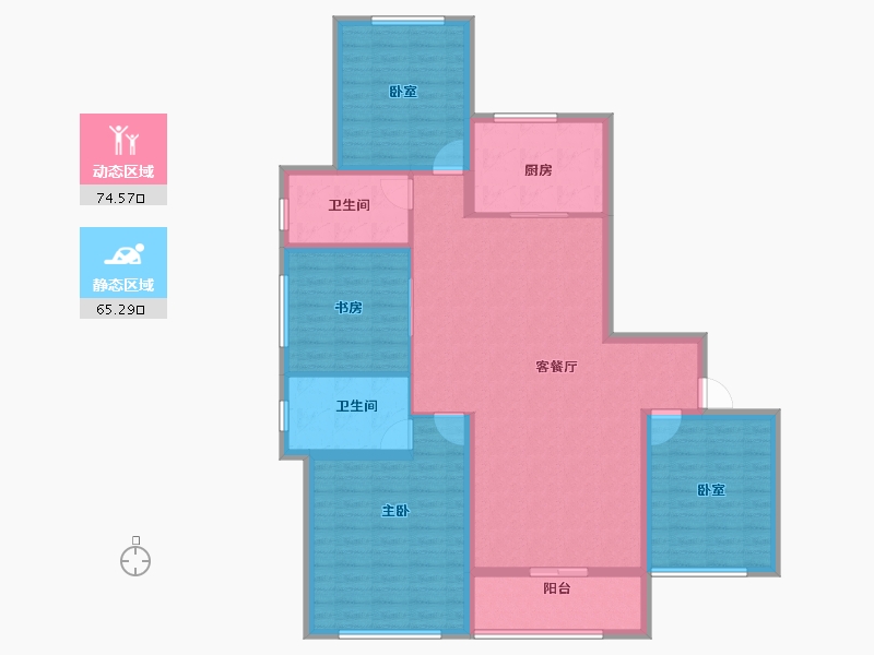 山东省-枣庄市-祥云·奥体华府-114.51-户型库-动静分区