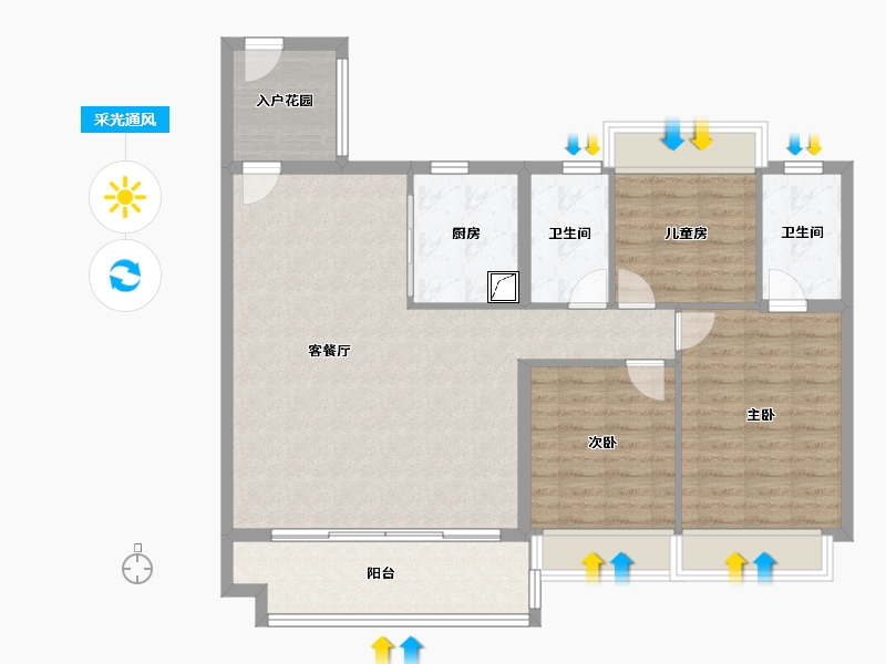 广东省-广州市-越秀·星樾TOD-110.00-户型库-采光通风