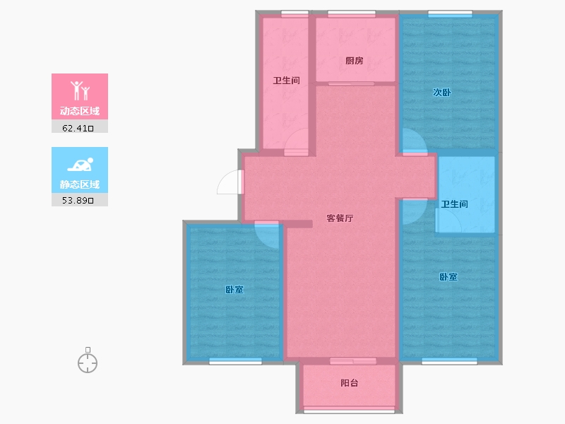 河北省-石家庄市-静园小区-110.00-户型库-动静分区