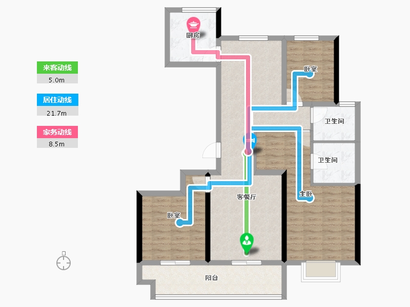 浙江省-宁波市-丰云佳苑-90.00-户型库-动静线