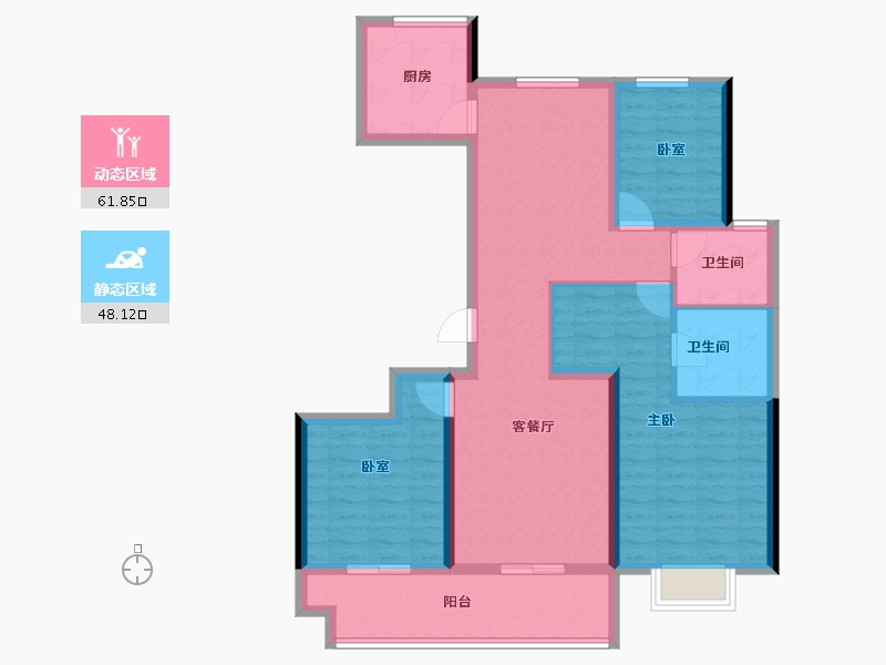 浙江省-宁波市-丰云佳苑-90.00-户型库-动静分区