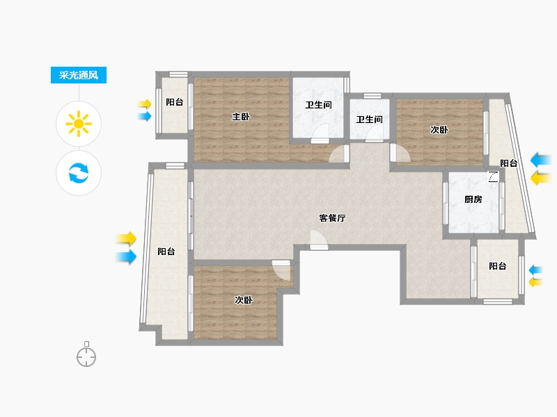 江西省-赣州市-华龙首付-142.00-户型库-采光通风