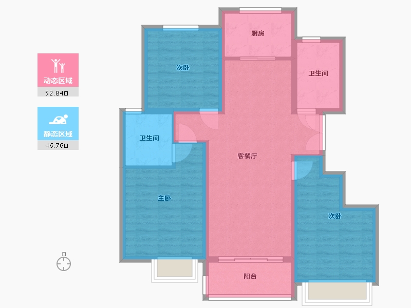 浙江省-温州市-欢乐天地-89.00-户型库-动静分区