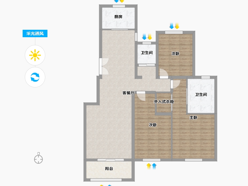 河南省-开封市-鼎立国际城-120.00-户型库-采光通风