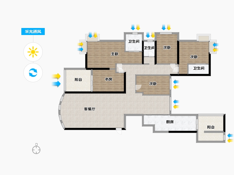 广东省-潮州市-海逸1号-230.00-户型库-采光通风