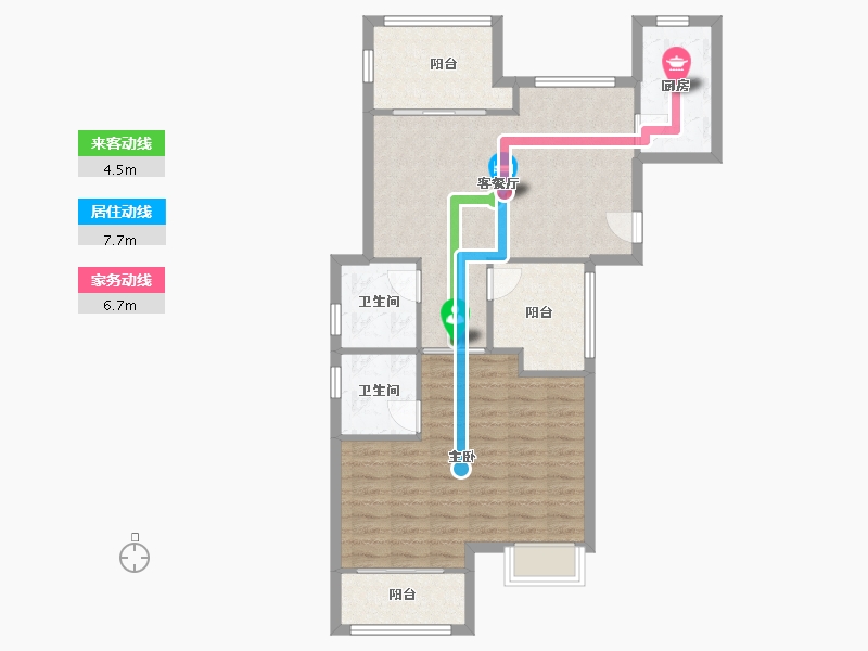 浙江省-杭州市-星汇花园-80.00-户型库-动静线