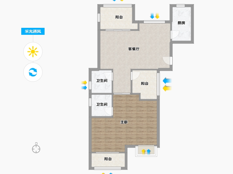 浙江省-杭州市-星汇花园-80.00-户型库-采光通风