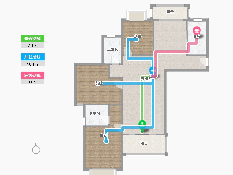 浙江省-温州市-育英·左岸名苑-116.00-户型库-动静线