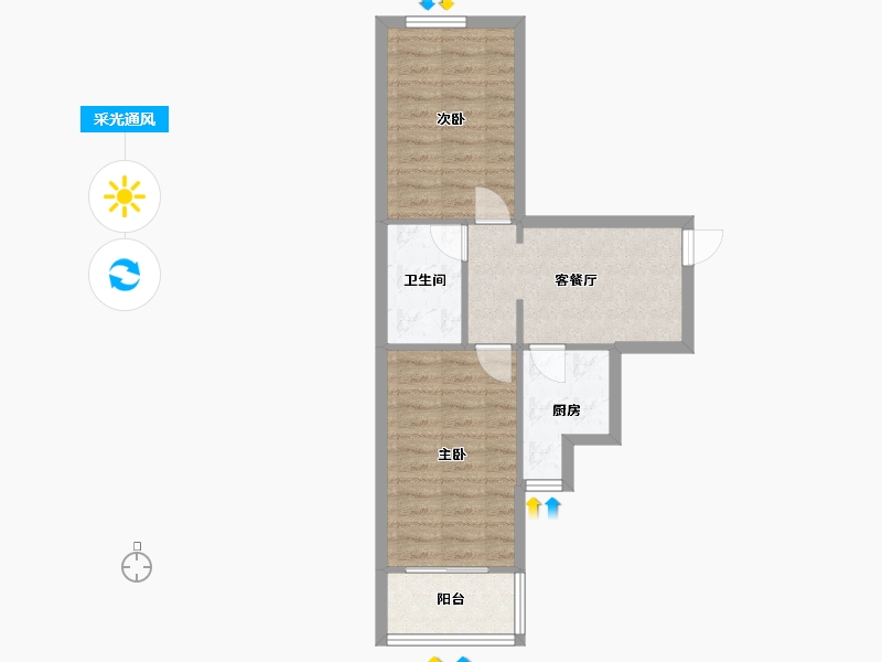 北京-北京市-政馨园-二区-57.00-户型库-采光通风