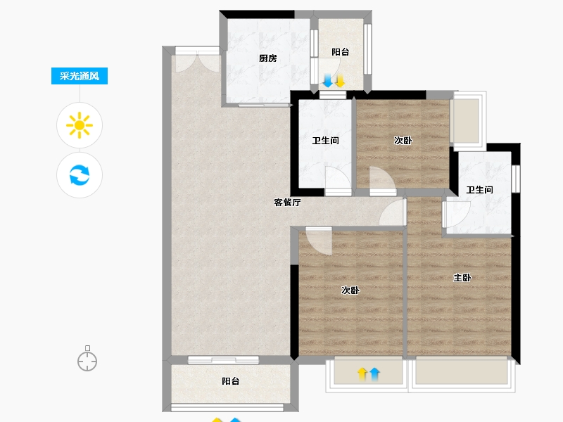 广东省-韶关市-沙湖绿洲-92.83-户型库-采光通风