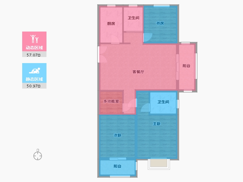 浙江省-温州市-金色嘉园-97.00-户型库-动静分区