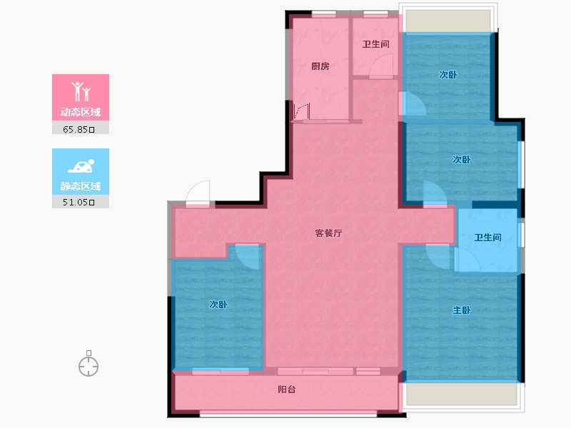 四川省-成都市-阳光春天-111.00-户型库-动静分区