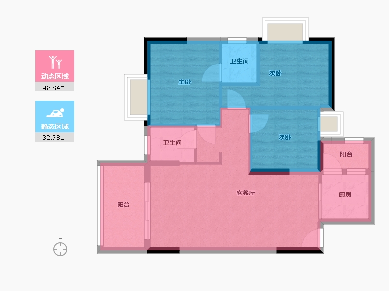 广东省-惠州市-深东安泰广场-80.55-户型库-动静分区