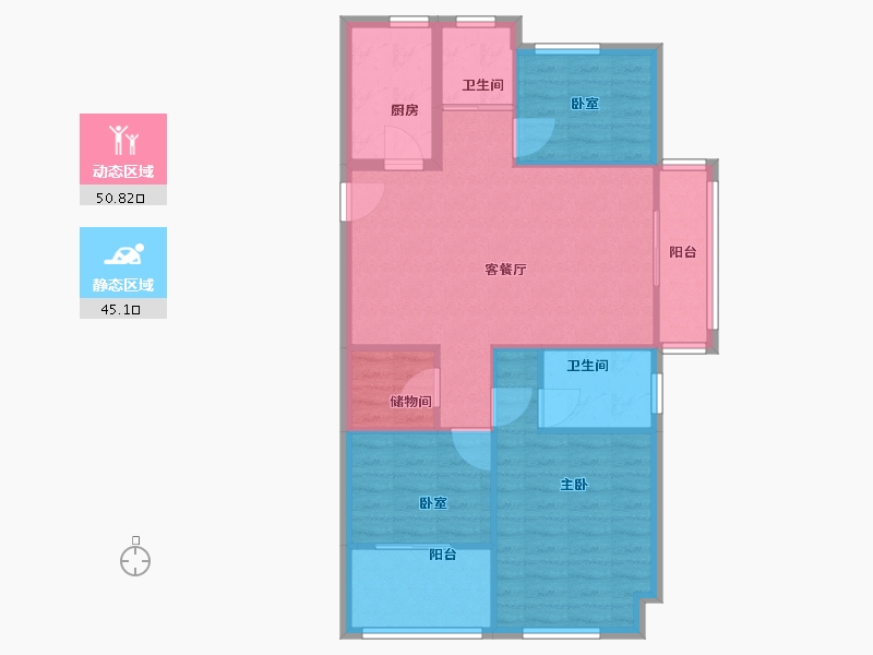 浙江省-温州市-碧桂园未来苑-87.00-户型库-动静分区