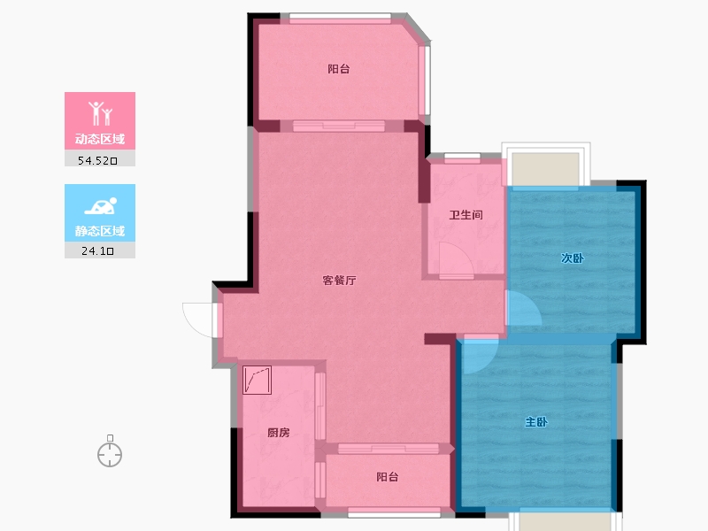 四川省-成都市-心怡中丝园-70.70-户型库-动静分区