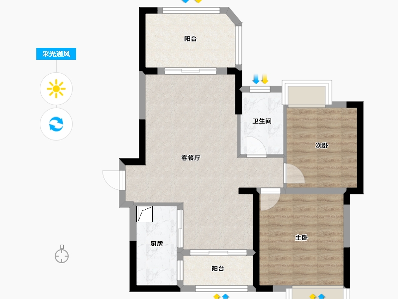 四川省-成都市-心怡中丝园-70.70-户型库-采光通风