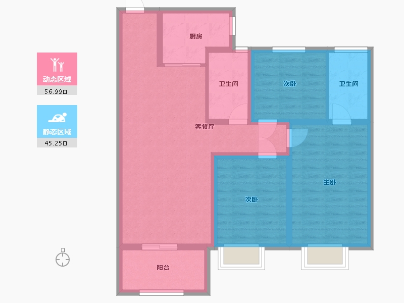 河北省-邯郸市-武安万腾凤凰城-91.00-户型库-动静分区