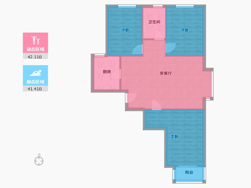 河北省-石家庄市-乐城苑东区-88.00-户型库-动静分区