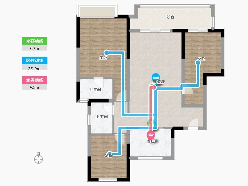 河南省-郑州市-新城玺樾门第-120.10-户型库-动静线