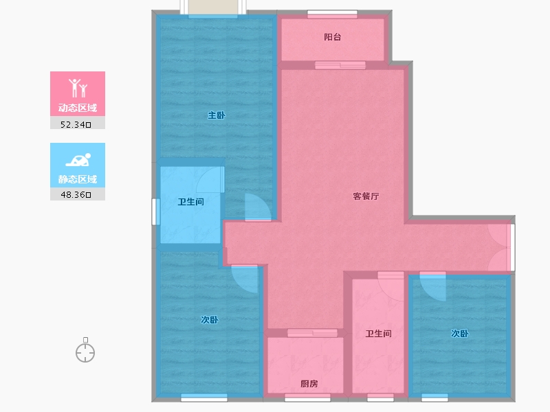 甘肃省-天水市-恒盛瑞府-95.60-户型库-动静分区