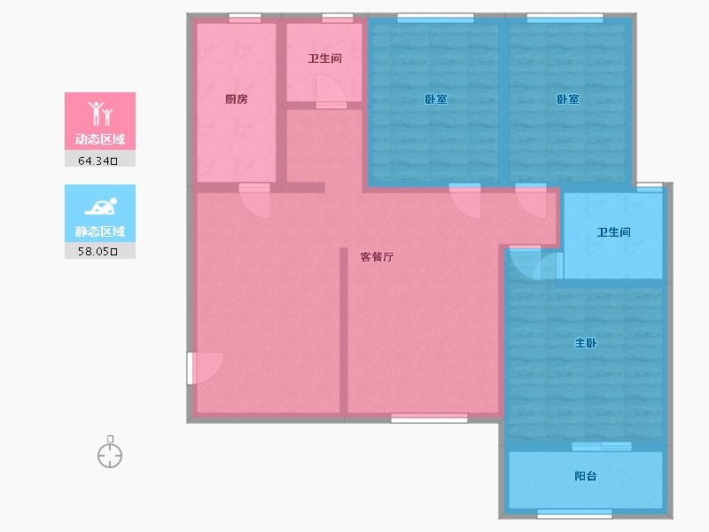 河南省-郑州市-泥河新城-109.00-户型库-动静分区