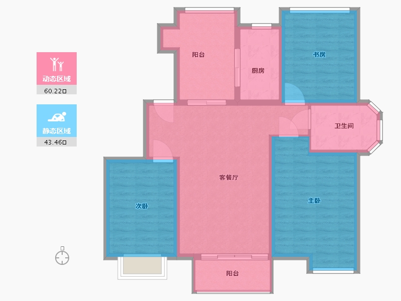 江苏省-苏州市-太仓高成·上海假日-三期-93.00-户型库-动静分区