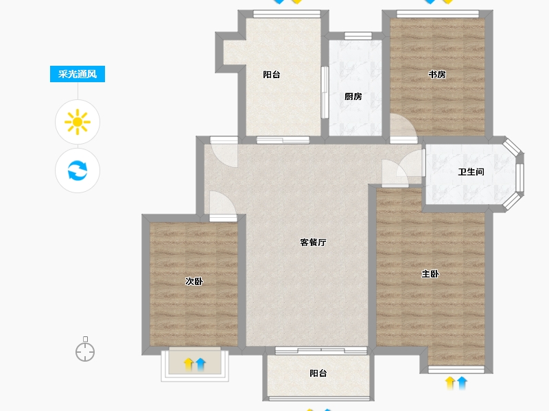 江苏省-苏州市-太仓高成·上海假日-三期-93.00-户型库-采光通风