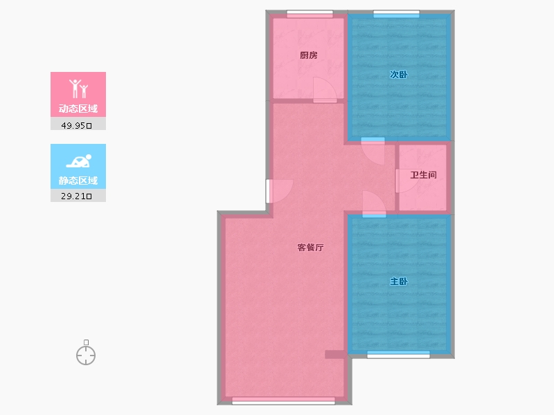 辽宁省-沈阳市-绿色家园-65.00-户型库-动静分区