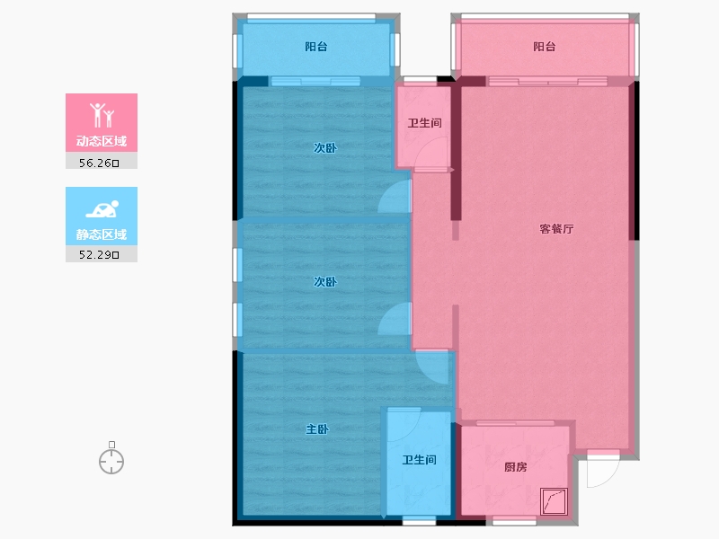 湖南省-邵阳市-名盛国际-111.00-户型库-动静分区