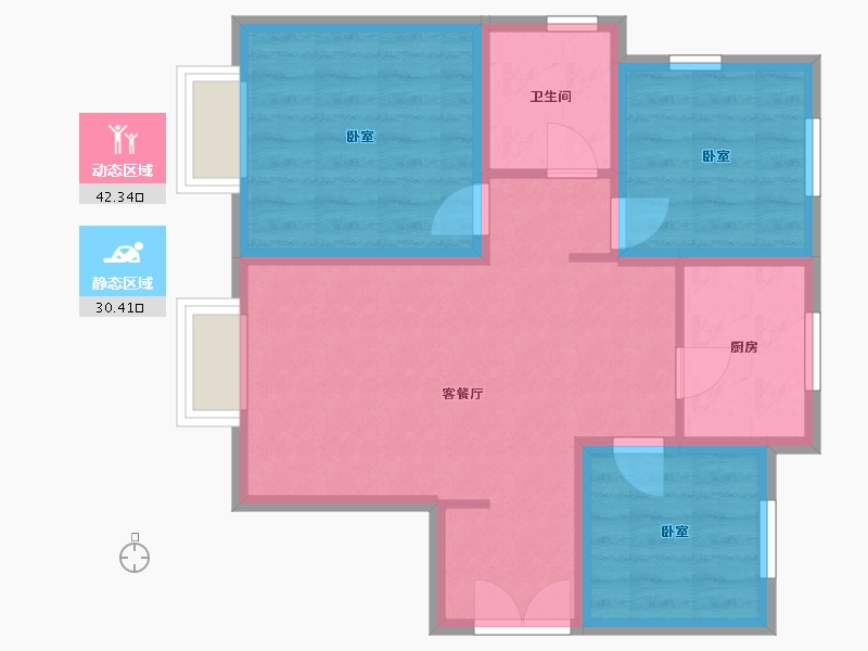 天津-天津市-唐望府-80.00-户型库-动静分区