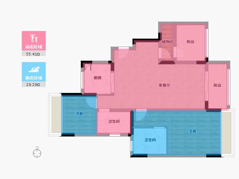 广东省-广州市-保利悦公馆-77.00-户型库-动静分区